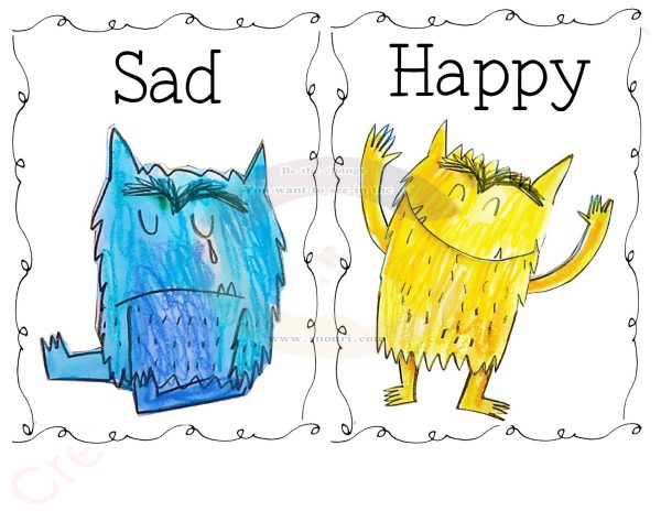 color monster sad and happy